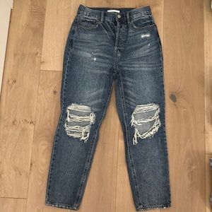 PacSun Med Wash Distressed Ultra High Waisted Slim Fit Jeans size 27